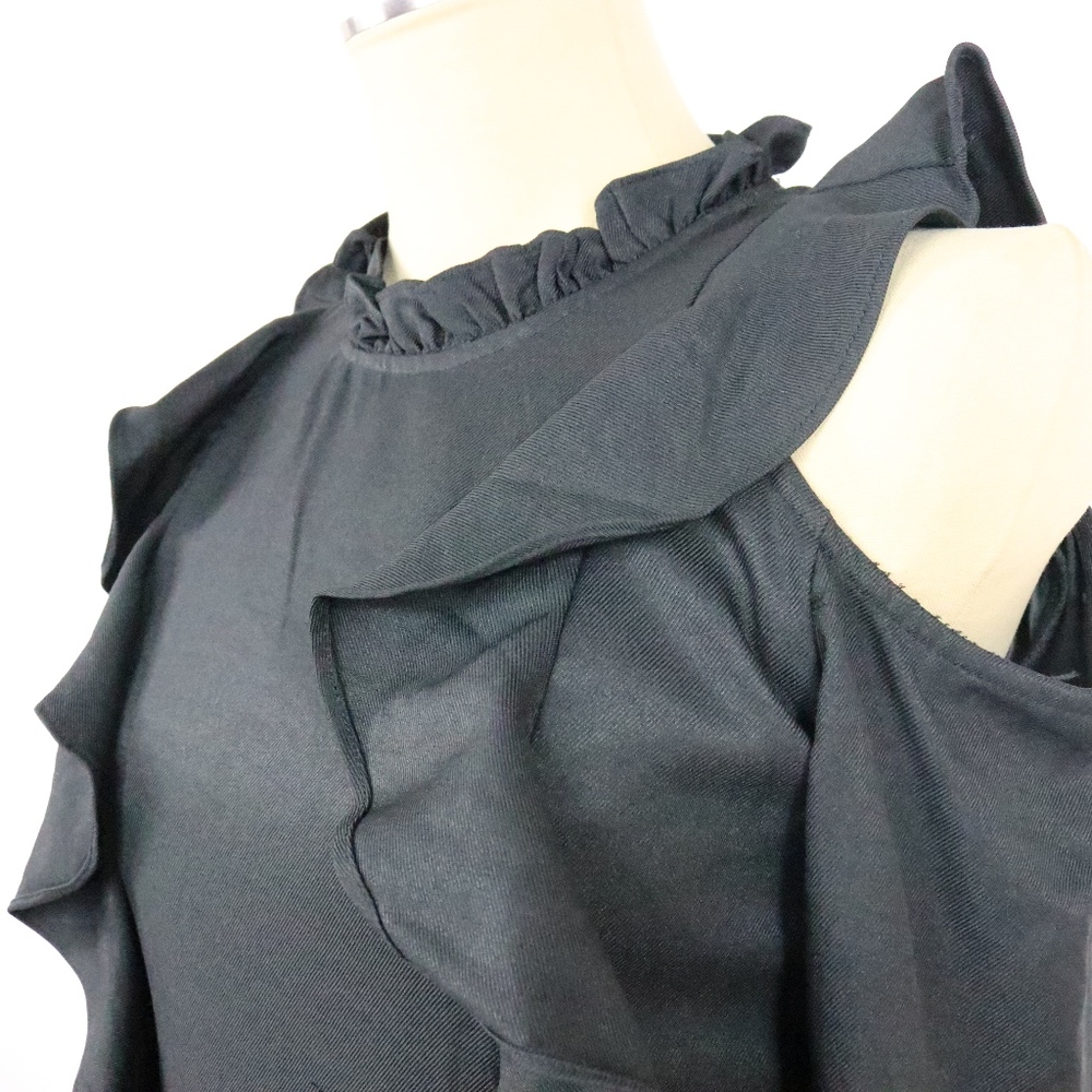 NWT Alpha & Omega Black Ruffle Dress - J0103 - Picture 5 of 7